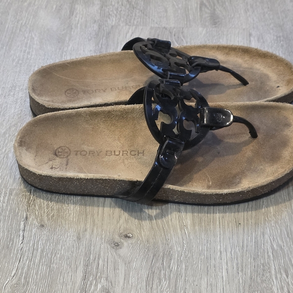 Tory Burch Miller Cloud Thong Sandals Black Size 7.5 - Picture 4 of 7